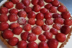 Aardbeientaart met pudding